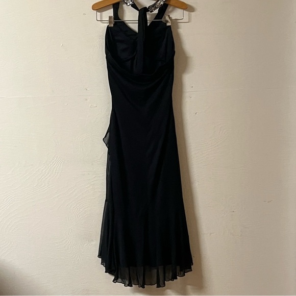 Vintage City Triangles Sequin Halter Dress Y2K Fairy Grunge Prom Size Medium - Picture 3 of 11